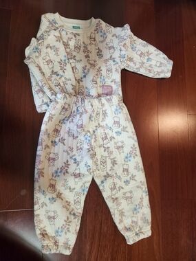 Disney Baby Cream Winnie the Pooh Floral Pajama Set